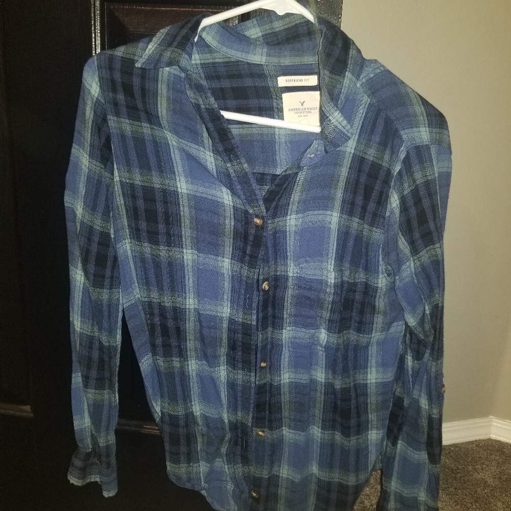 SMALL American eagle boyfriend flannel